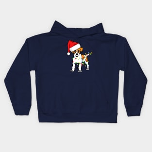 Santa Jack Russel Christmas Lights Dog Lover Christmas Gift T-Shirt Kids Hoodie